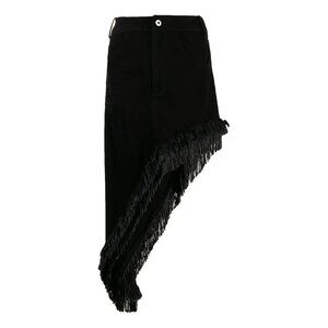 RARE Angel Chen — fringe-detail asymmetric skirt